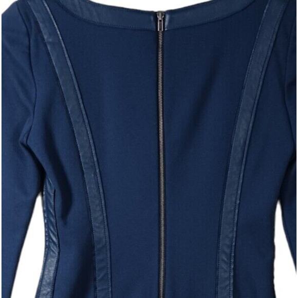 Tracy Reese Womens Sz 2 Navy Shift Dress With Cutout Overlay Details - Picture 5 of 10